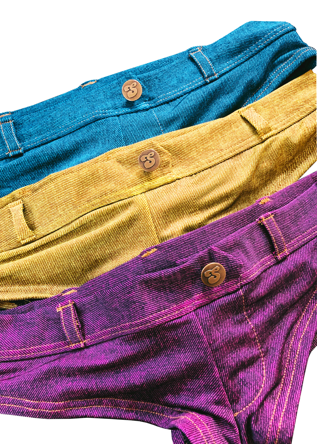 Acid Wash Colored Denim Shorties