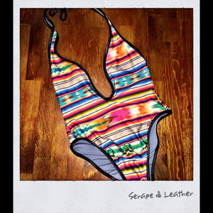 Serape and Leather One Piece